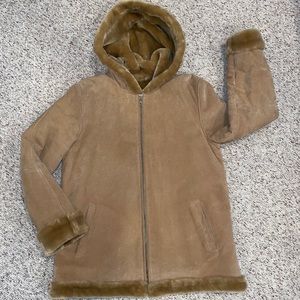 Women’s (Size M) Suede Jacket w Faux Fur Lining